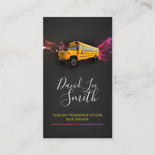 Cartão De Visita Transporte de Mais velho / Driver de barramento (Frente)