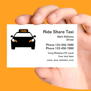 Cartão De Visita Transporte de Táxi de Compartilhamento de Carona