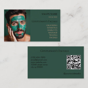 Cartão De Visita Tratamentos faciais de cuidados com a pele masculi