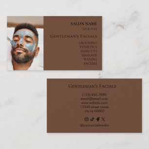 Cartão De Visita Tratamentos faciais de cuidados com a pele masculi