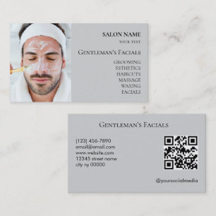 Cartão De Visita Tratamentos faciais de cuidados com a pele masculi