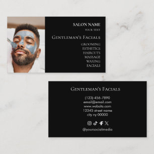Cartão De Visita Tratamentos faciais de cuidados com a pele masculi