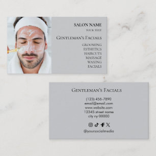 Cartão De Visita Tratamentos faciais de cuidados com a pele masculi