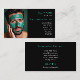 Cartão De Visita Tratamentos faciais de cuidados com a pele masculi