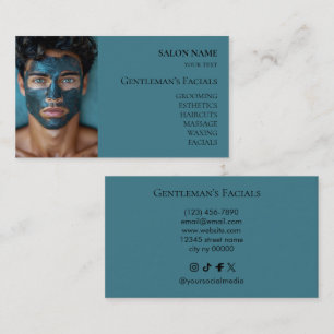 Cartão De Visita Tratamentos faciais de cuidados com a pele masculi