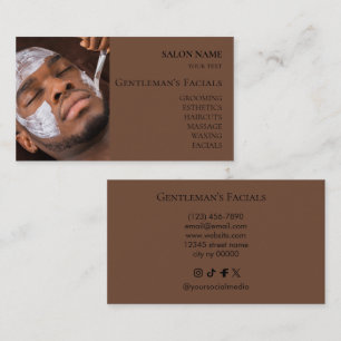 Cartão De Visita Tratamentos faciais de cuidados com a pele masculi