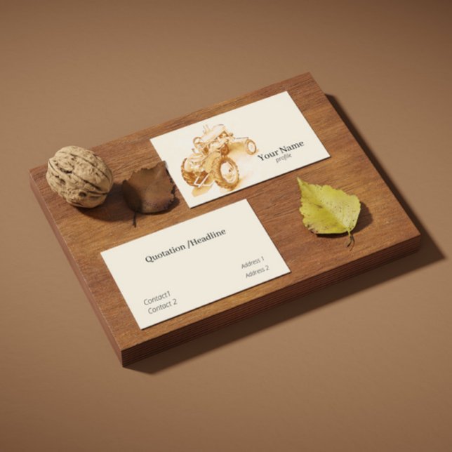 Cartão De Visita Trator antigo - aquarela (Criador carregado)