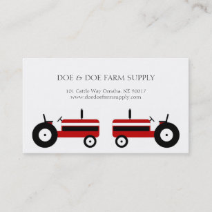 Cartão De Visita Trator do vermelho da agricultura da fonte da