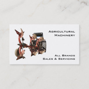 Cartão De Visita Trator e arado da maquinaria agrícola