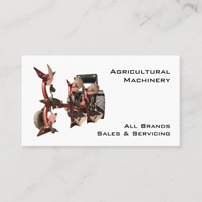 Cartão De Visita Trator e arado da maquinaria agrícola (Frente)