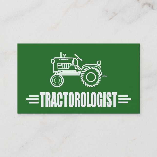 Cartão De Visita Trator Verde Funny Tractorologista Humorístico (Frente)