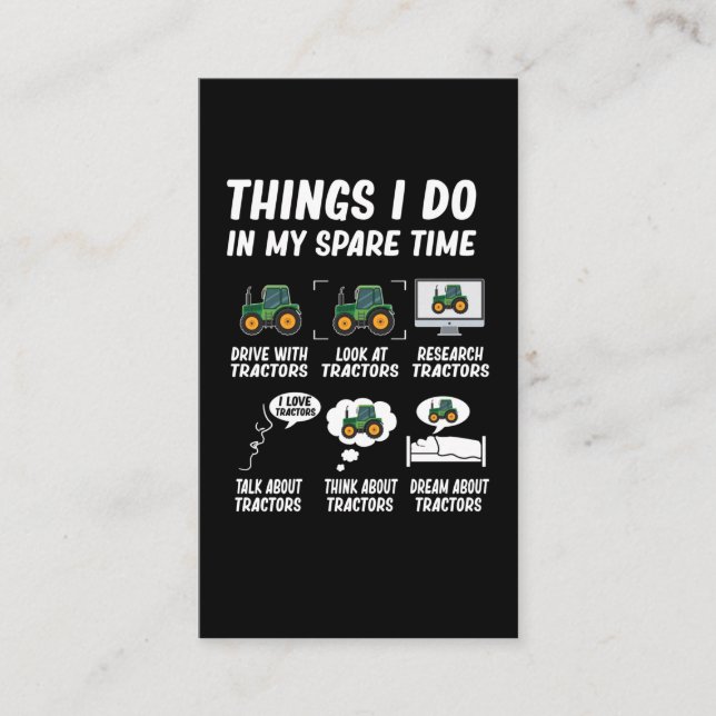 Cartão De Visita Tratores Engraçados De Criação De Trator Boy (Frente)