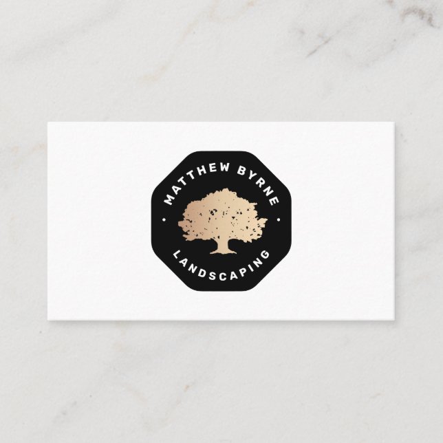 Cartão De Visita Tree Landscaper Landscaper Emblem Busin Busines (Frente)