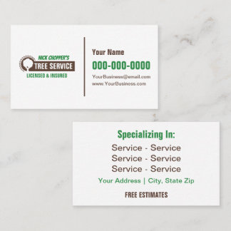Cartão De Visita Tree Service Business Card
