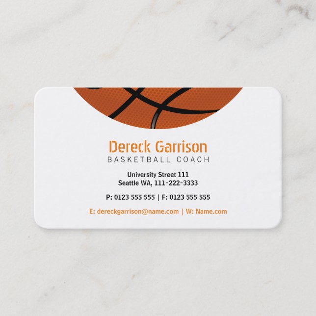 Cartão De Visita Treinador de basquetebol | Esporte (Frente)