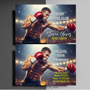 Cartão De Visita Treinador de Boxe Academia Esportes