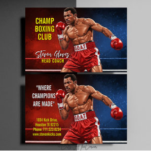 Cartão De Visita Treinador de Boxe Academia Esportes G.O.A.T