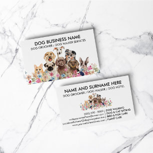 Cartão De Visita Treinador de Cães Médios de Pequeno Porte