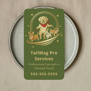 Cartão De Visita Treinador de Cães Passeador Babá Serviço de Cuidad