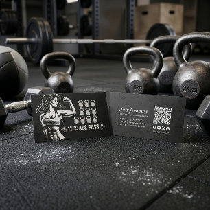 Cartão De Visita Treinador de Fitness Academia Kettlebell Classe Fi