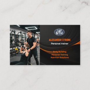 Cartão de visita treinador de fitness musculação a