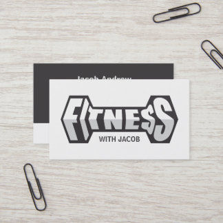 Cartão De Visita Treinador de Fitness Tipografia Fitness Esbelto