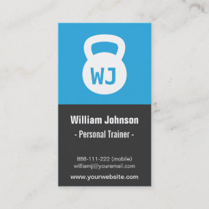 Cartão De Visita Treinador de Malhação de Kettlebell minimalista 