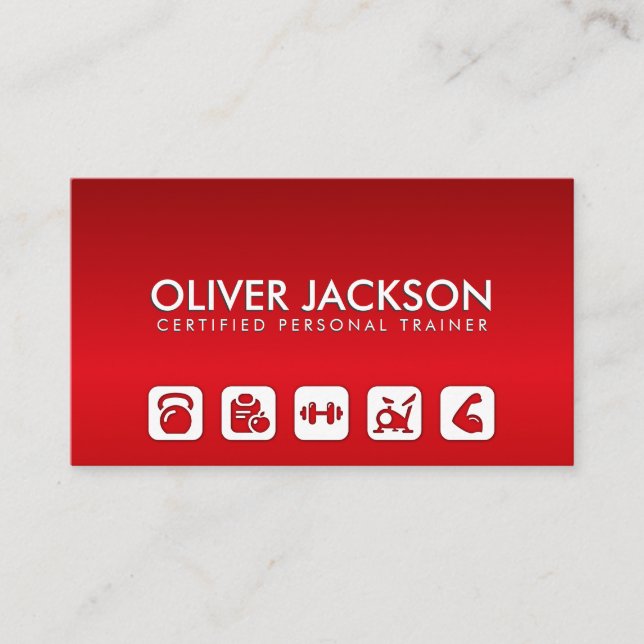 Cartão De Visita Treinador de malhações moderno legal - treinador p (Frente)