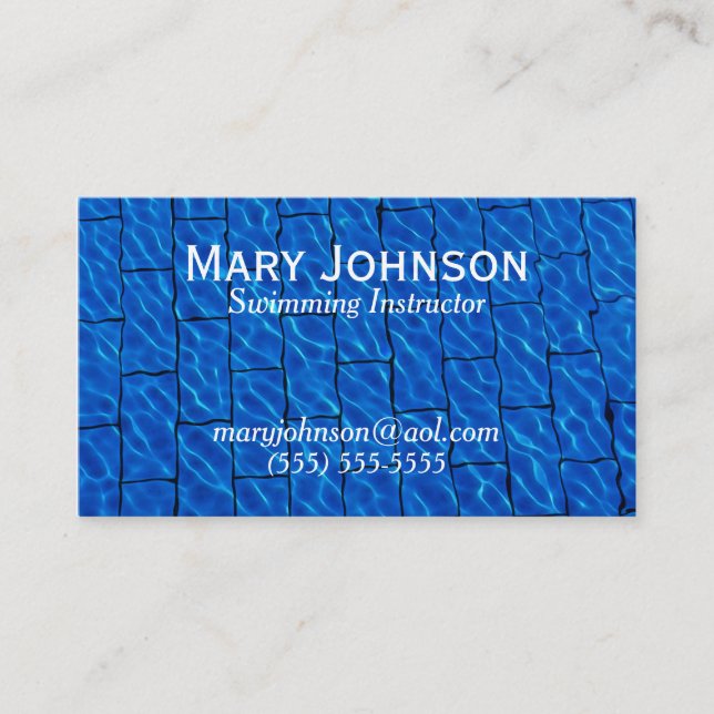 Cartão De Visita Treinador de Nadação de Instrutor de Natação (Frente)