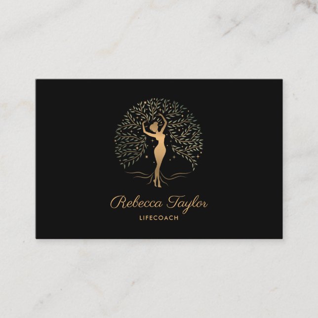 Cartão De Visita treinador de vida árvore de terapeuta da vida cura (Frente)
