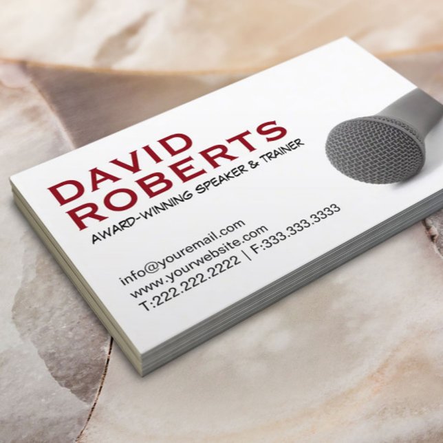 Cartão De Visita Treinador de vida Auto-falante público Texto e mic (Criador carregado)