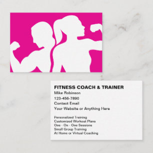 Cartão De Visita Treinador e Instrutor de Fitness Moderno