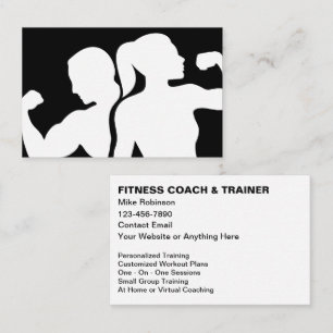 Cartão De Visita Treinador e Instrutor de Fitness Moderno