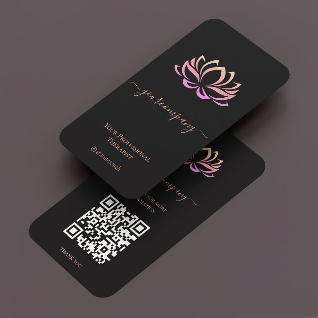 Cartão De Visita Treinador Elegante Preto Rosa (Therapist Wellness Coach Elegant Black Pink Business Card
)