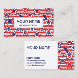 Cartão De Visita Treinador em Pickleball - Padrão dos EUA em branco