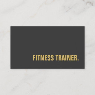 Cartão De Visita Treinador Especial de Fitness Cinza e Dourado Tend