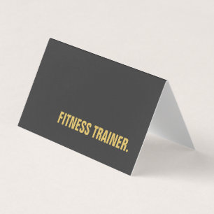 Cartão De Visita Treinador Especial de Fitness Cinza e Dourado Tend