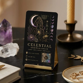 Cartão De Visita Treinador Espiritual Celestial Luxo Preto Dourado