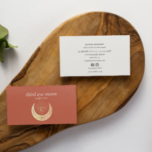 Cartão De Visita Treinador Espiritual da Lua de 3º Olho Holográfico