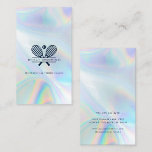 Cartão De Visita Treinador Holographic do Clube de tênis