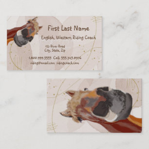 Cartão De Visita Treinador Inglês Western Funny Horse