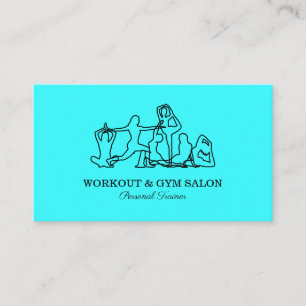 Cartão De Visita Treinador Pessoal Academia Yoga Azul Anil