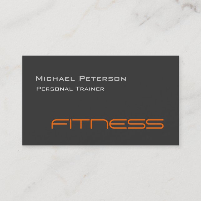 Cartão De Visita Treinador Pessoal de Cinzas Exclusivas Modernas (Frente)
