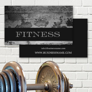 Cartão De Visita Treinador Pessoal de Fitness Preto Grunge