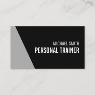 Cartão De Visita Treinador Pessoal de Preto e Cinza Negrito