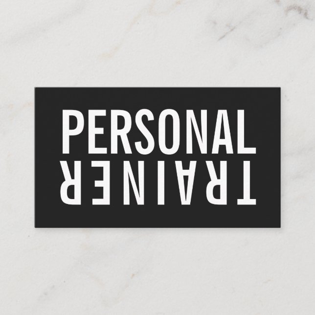 Cartão De Visita Treinador pessoal malhação preto e branco moderno (Frente)
