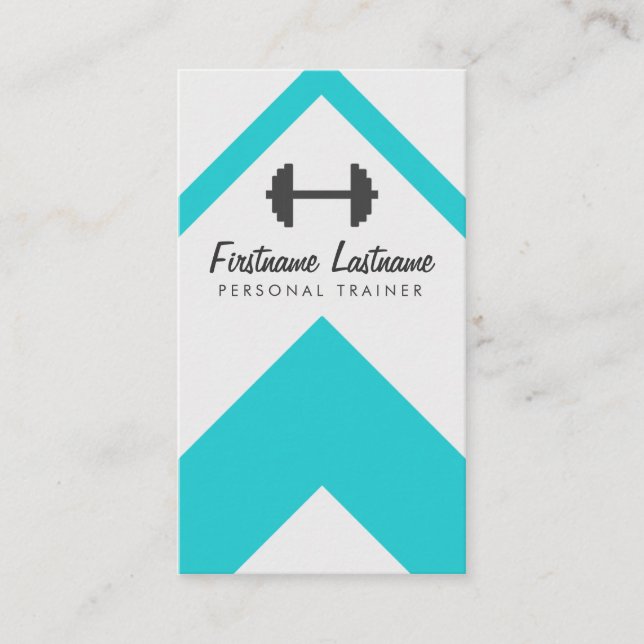 Cartão De Visita Treinador pessoal moderno e Malhação (Frente)