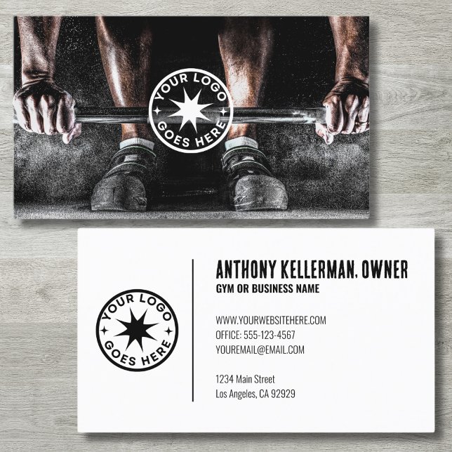 Cartão De Visita Treinador Pessoal Preto (Black Unique Fitness Exercise Personal Trainer Gym Business Card)