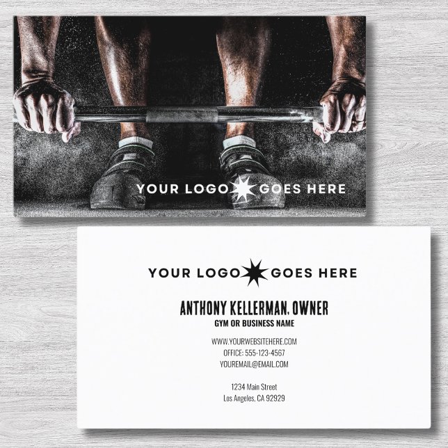 Cartão De Visita Treinador Pessoal Profissional (Black Unique Fitness Exercise Gym Personal Trainer Business Card)
