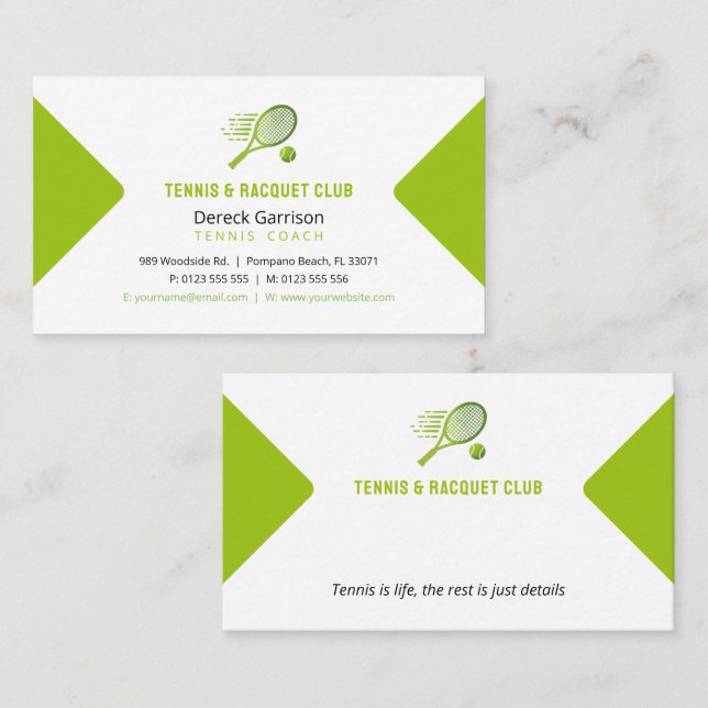 Cartão De Visita Treinador Profissional | Tênis Master Sport (Frente/Verso)
